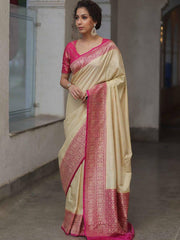 Woven Design, Elegant Indian Traditional Saree for Wedding, Festival & Party Wear