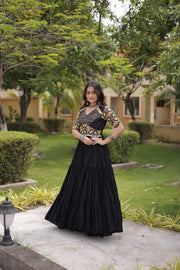 Women’s Anarkali Gown with Embroidered Kutchi Mirror Work