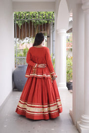 Women’s Lengha Choli with Embroidered Neckline