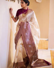 Woven Butti Design, Elegant Indian Saree for Wedding, Festival & Party Wear