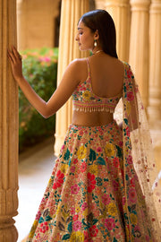 Women Floral Embroidered Lehenga Choli with Dupatta.