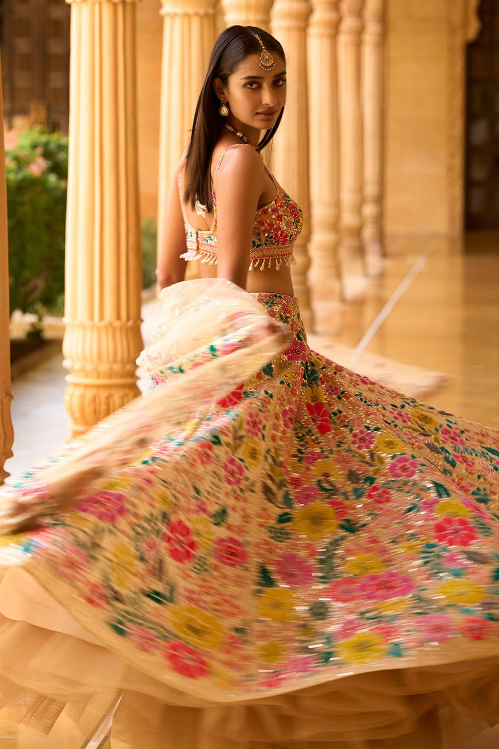 Floral Embroidered Lehenga Choli Set for Women with Dupatta | Wedding & Festive Wear