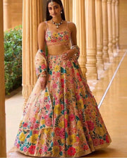 Women Floral Embroidered Lehenga Choli with Dupatta.