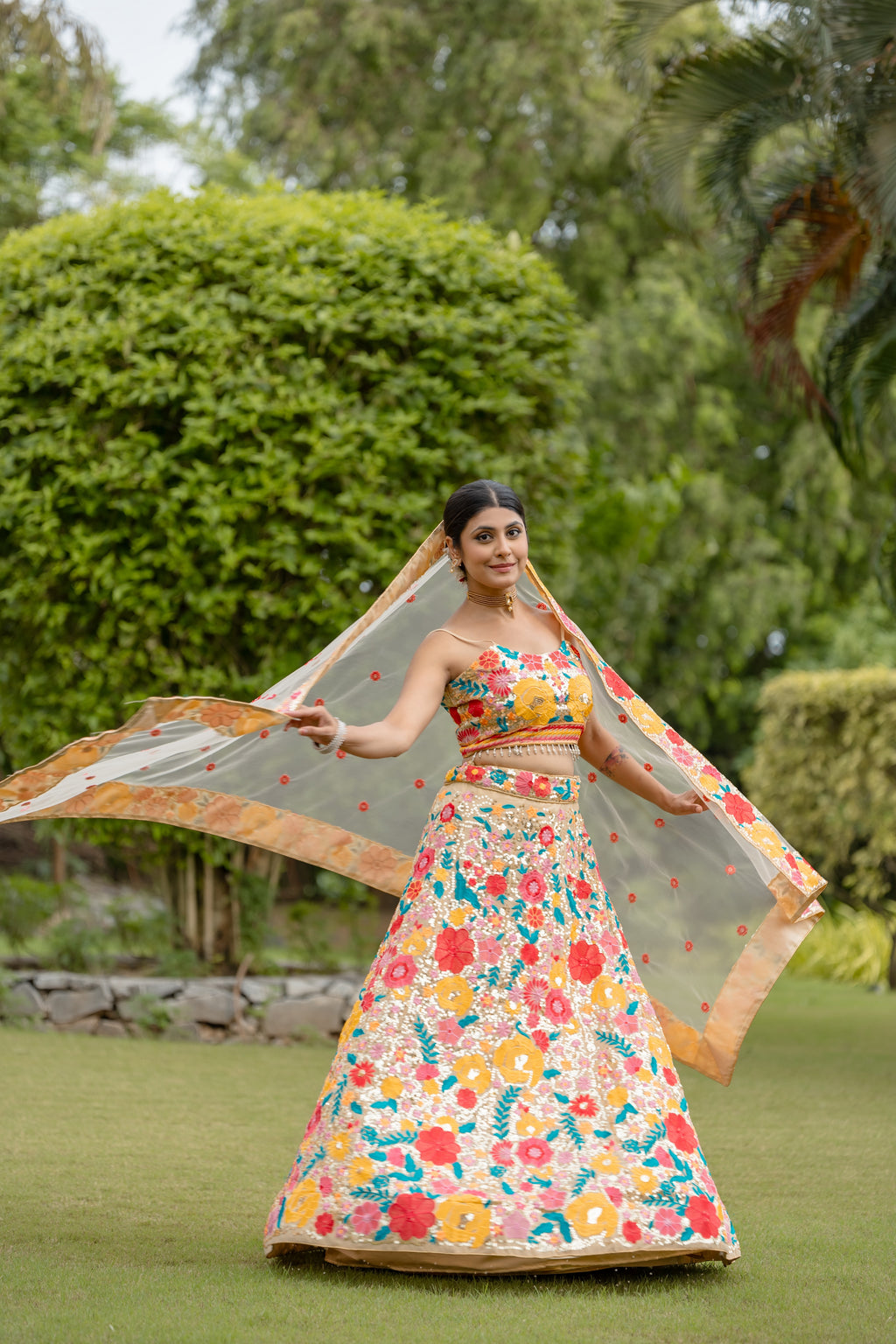 Floral Embroidered Lehenga Choli Set for Women with Dupatta | Wedding & Festive Wear