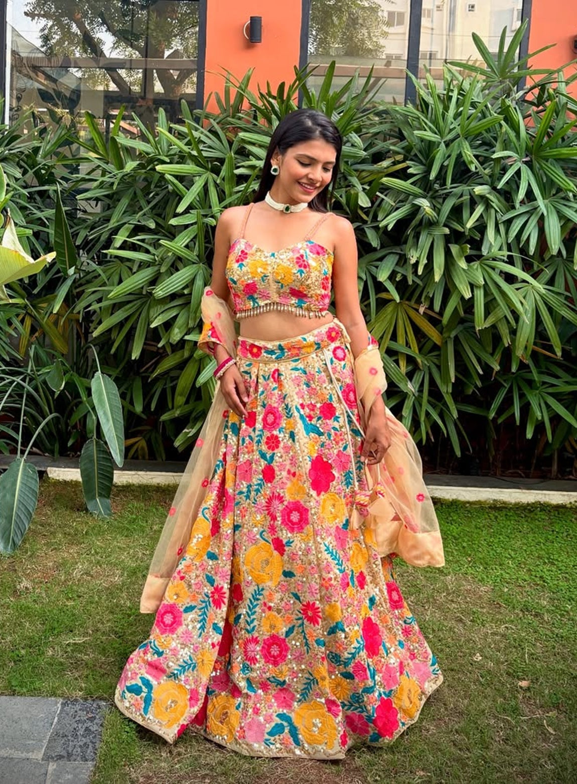 Floral Embroidered Lehenga Choli Set for Women with Dupatta | Wedding & Festive Wear