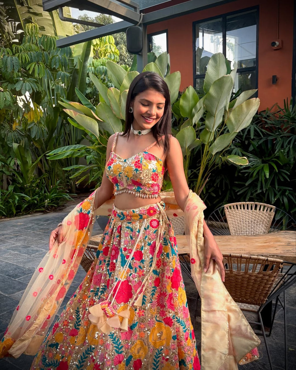 Floral Embroidered Lehenga Choli Set for Women with Dupatta | Wedding & Festive Wear