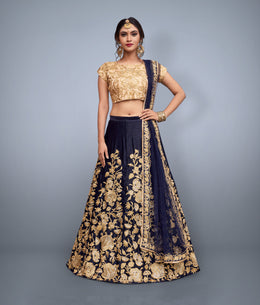 Girls Embroidered Lehenga Choli with Dupatta.