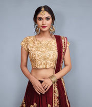 Girls Embroidered Lehenga Choli with Dupatta.