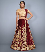 Girls Embroidered Lehenga Choli with Dupatta.