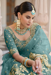 Women’s Embroidered Lehenga Choli with Dupatta.