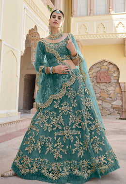 Women’s Embroidered Lehenga Choli with Dupatta.
