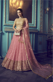Women’s Pink Embroidered Lehenga Choli with Dupatta |