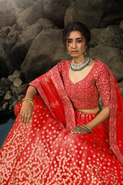 Women’s Treditional Embroidered Lehenga Choli with Dupatta.