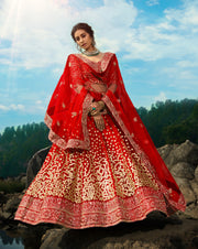 Women’s Treditional Embroidered Lehenga Choli with Dupatta.