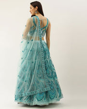 Women’s  Peacock Embroidered Lehenga Choli with Dupatta