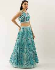 Women’s  Peacock Embroidered Lehenga Choli with Dupatta