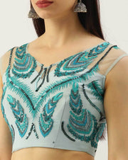 Women’s  Peacock Embroidered Lehenga Choli with Dupatta