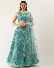 Women’s  Peacock Embroidered Lehenga Choli with Dupatta