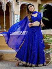 Women’s Bandhani Print Lehenga Choli with Dupatta