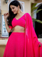 Women’s Bandhani Print Lehenga Choli with Dupatta