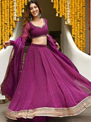 Women’s Bandhani Print Lehenga Choli with Dupatta