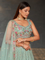 Women’s Floral Embroidered Lehenga Choli with Dupatta