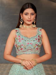 Women’s Floral Embroidered Lehenga Choli with Dupatta