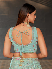 Women’s Floral Embroidered Lehenga Choli with Dupatta