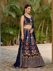 Designer Floral Embroidered Lehenga Choli Set