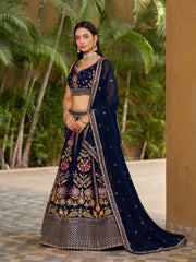 Designer Floral Embroidered Lehenga Choli Set