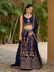 Designer Floral Embroidered Lehenga Choli Set