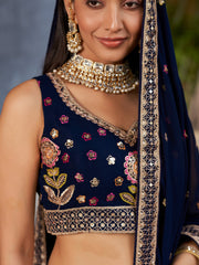 Designer Floral Embroidered Lehenga Choli Set