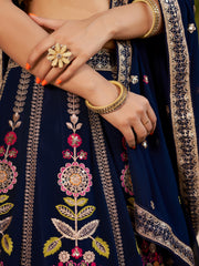 Designer Floral Embroidered Lehenga Choli Set