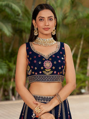 Designer Floral Embroidered Lehenga Choli Set