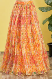 Women’s Yellow Multicolor Printed Lehenga Choli with Dupatta