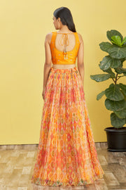 Women’s Yellow Multicolor Printed Lehenga Choli with Dupatta