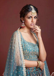 Women’s Printed Lehenga Choli with Embroidered Blouse & Dupatta