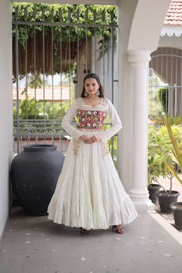 Women’s Ethnic Anarkali Gown Dress with Embroidered Bodice