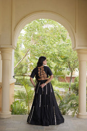 Women’s Stitched Rayon Lehenga Choli Set with Mirror Lace