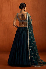 Women’s Lehenga Choli Set with Dupatta, Indian Ethnic Wear with Embroidered Blouse