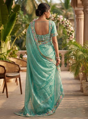 Women’s Floral Embroidered Saree, Designer Wedding & Festive Wear