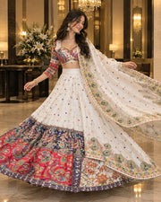 Women’s Floral Printed Lehenga Choli Set with Dupatta