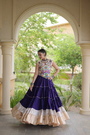 Women’s Rayon Lehenga with Kutchi Work Blouse