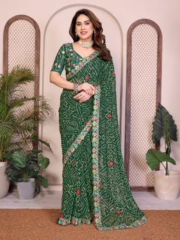 Indian Saree for Wedding, Party & Festive Wear, Traditional Ethnic Draped Saree with Matching Blouse