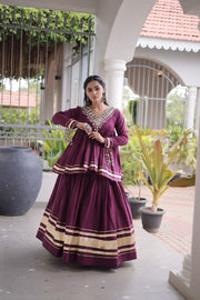Women’s Lengha Choli with Embroidered Neckline