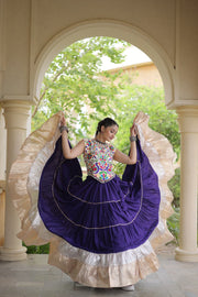 Women’s Rayon Lehenga with Kutchi Work Blouse