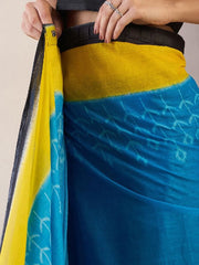 Women’s Ready to Wear Mul Cotton Saree with Pocket, Multicolor Printed Stitched Saree
