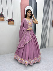 Women’s Floral Heavy Thread & Sequin Work Lehenga Choli with Dupatta