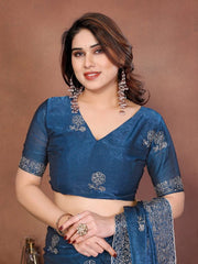 Heavy Embroidered Border, Indian Traditional Saree for Wedding, Party and Festive Wear