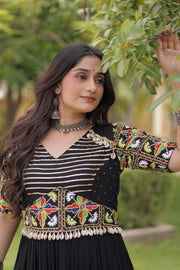 Women’s Anarkali Gown with Embroidered Kutchi Mirror Work